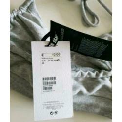 MOSCHINO cropped haltertop grijs 40.