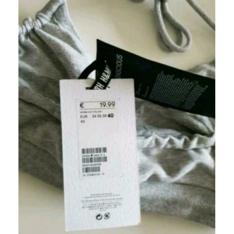 MOSCHINO cropped haltertop grijs 40.
