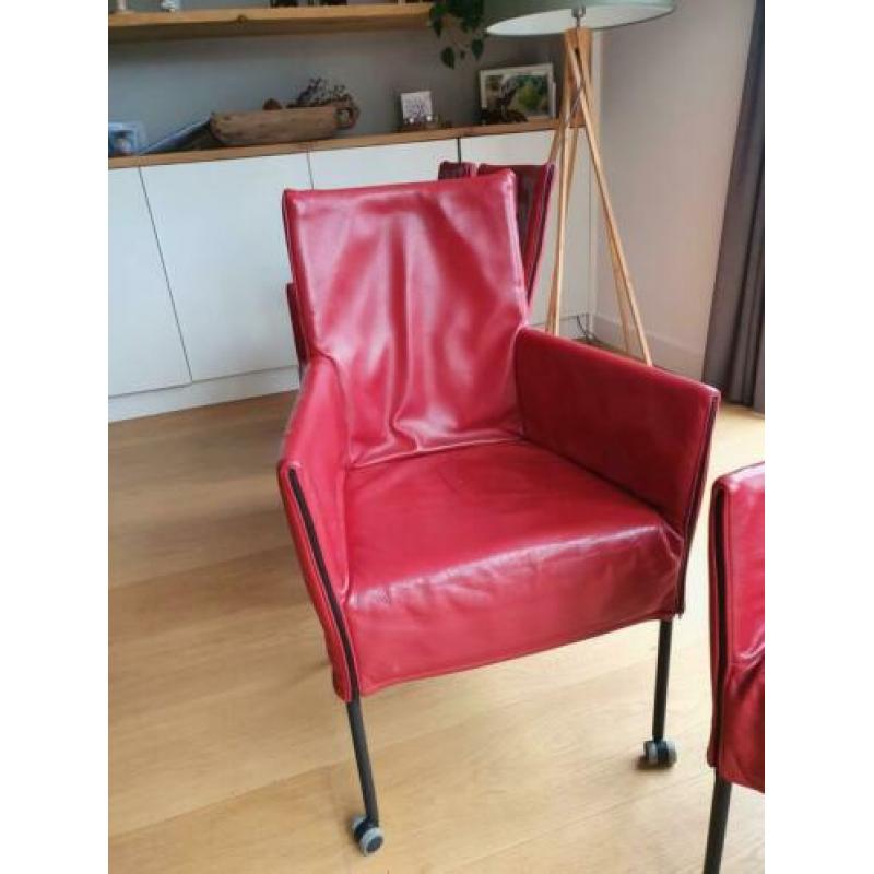 4 rode stoelen eetkamer