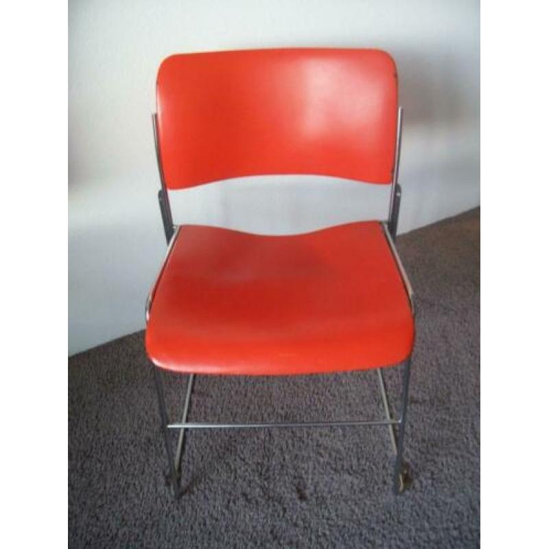originele David Rowland 40/4 stoel, staal, 1974, met label