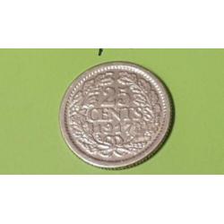 Lot kwartjes 1912 (f), 1917 (zf-), 1940 ((P) en 1941(P