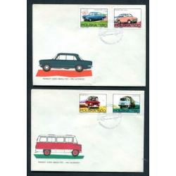 Polen 8x 1e dagenvelop 1973-auto's/1974-Hist.gebouwen e.a.