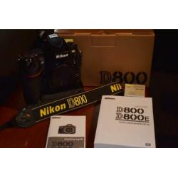 Nikon D800, grip, lens, microfoon, ledlicht..33021 clicks.