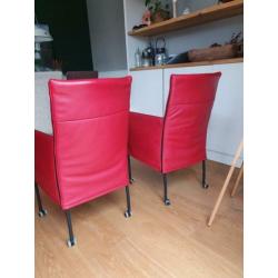 4 rode stoelen eetkamer