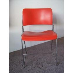 originele David Rowland 40/4 stoel, staal, 1974, met label
