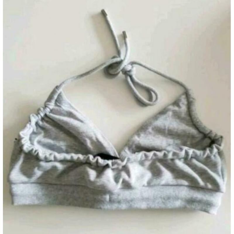 MOSCHINO cropped haltertop grijs 40.