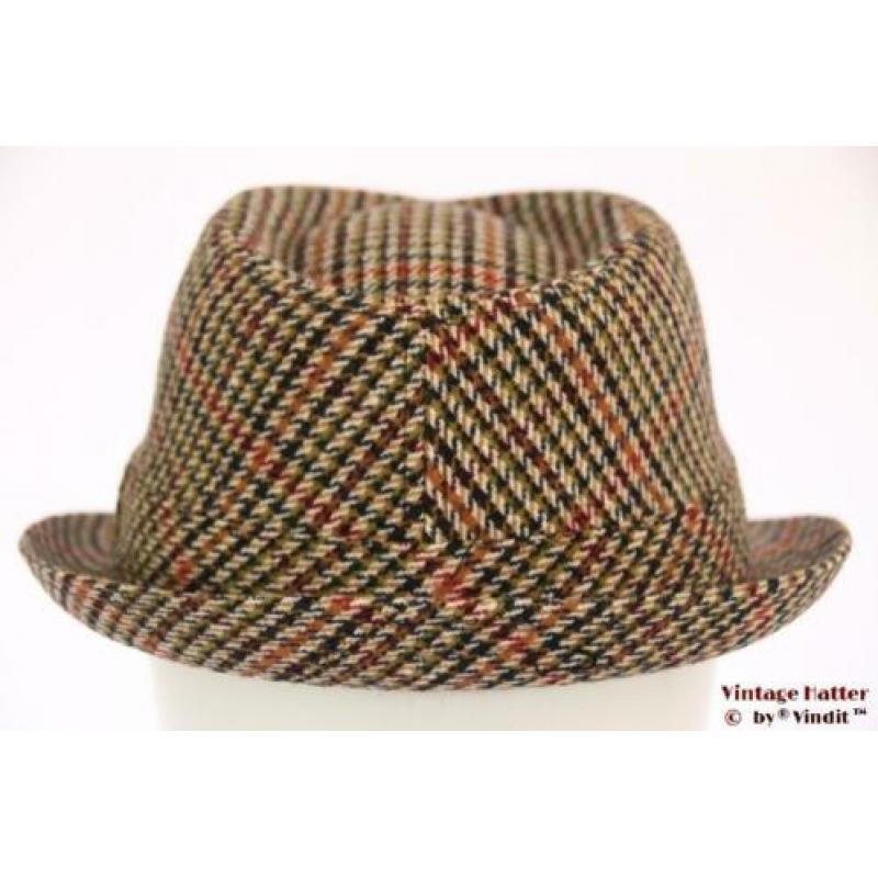 hoed Trilby Hawkins tweed-stijl rood bruin 57, 58, 59 en 60