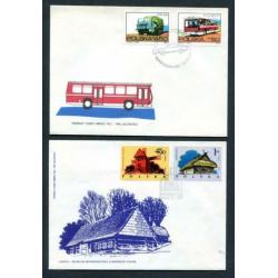 Polen 8x 1e dagenvelop 1973-auto's/1974-Hist.gebouwen e.a.