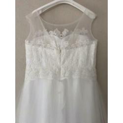 Nieuwe trouwjurk maat 42 44 kant tule rok zonder sleep