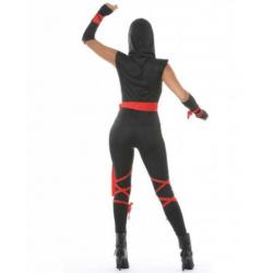 Een 1x gedragen Ninja dames carnavalspak, Maat 36/38.