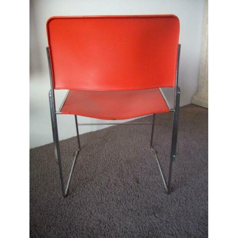 originele David Rowland 40/4 stoel, staal, 1974, met label
