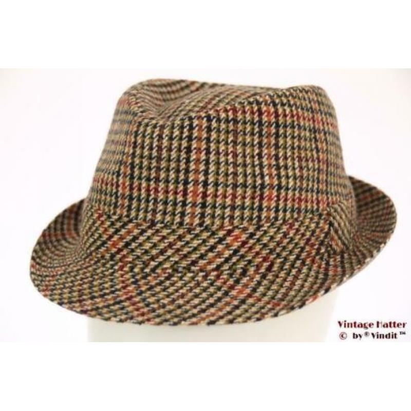hoed Trilby Hawkins tweed-stijl rood bruin 57, 58, 59 en 60