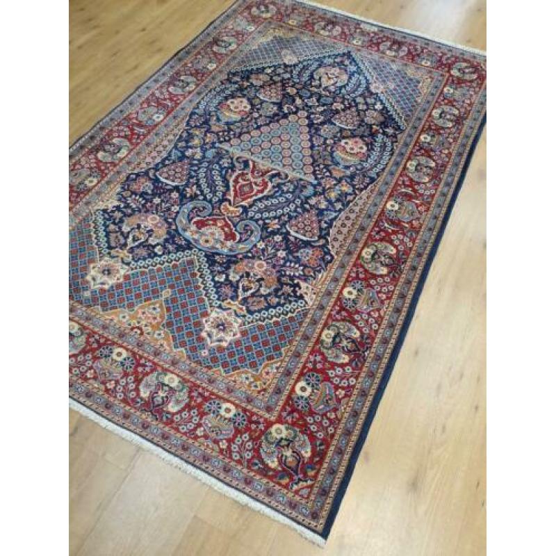 Vintage handgeknoopt perzisch tapijt Kashan 225x142