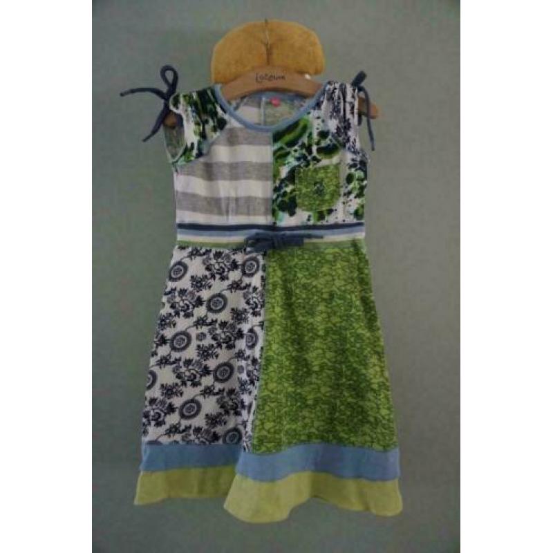 ZGAN Jilly Jurk Jurkje, Blauw, Groen, Wit, Mt. 116