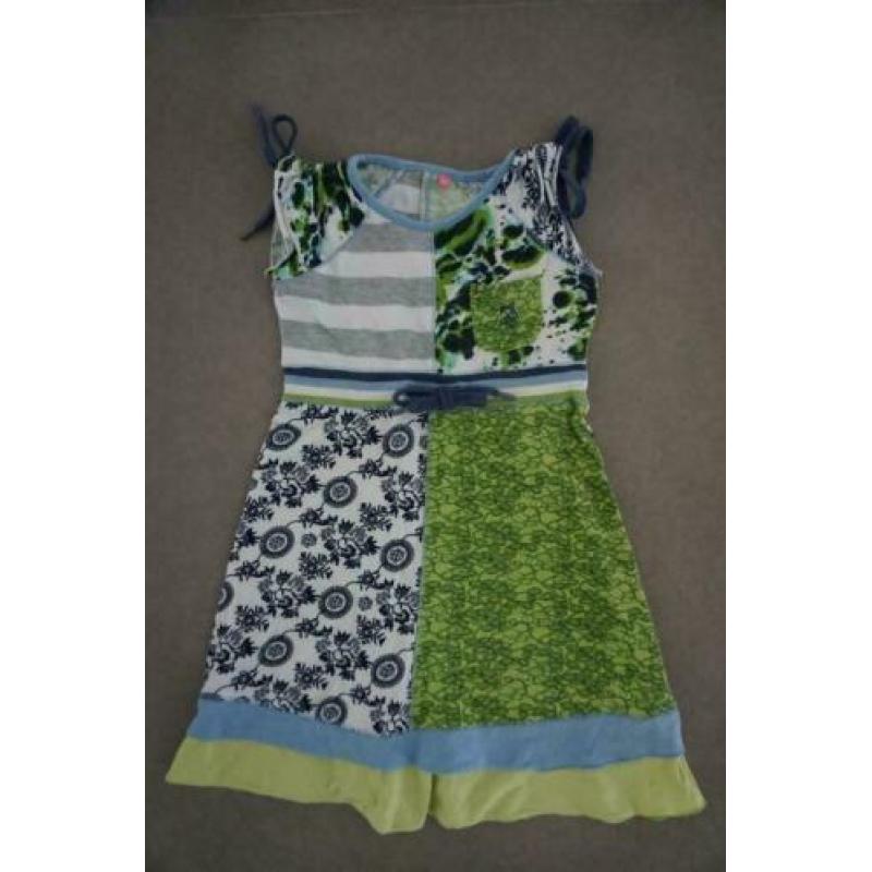 ZGAN Jilly Jurk Jurkje, Blauw, Groen, Wit, Mt. 116