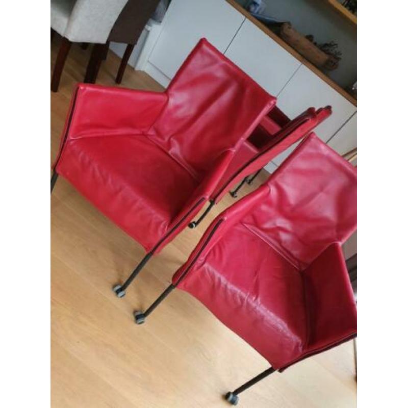 4 rode stoelen eetkamer