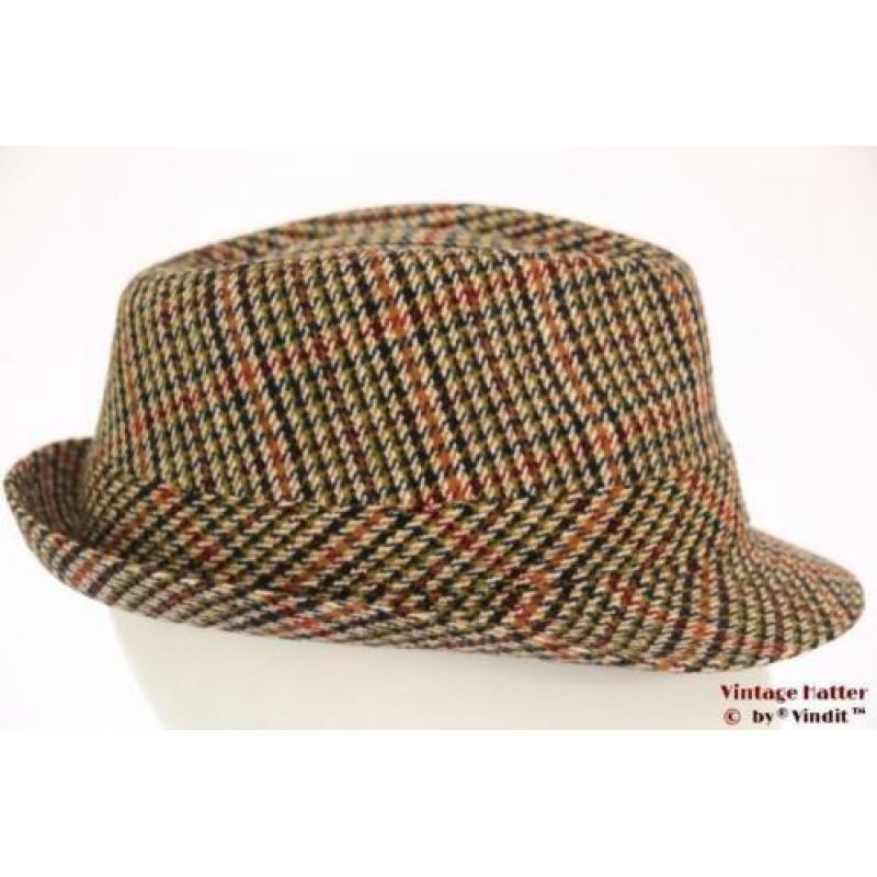 hoed Trilby Hawkins tweed-stijl rood bruin 57, 58, 59 en 60