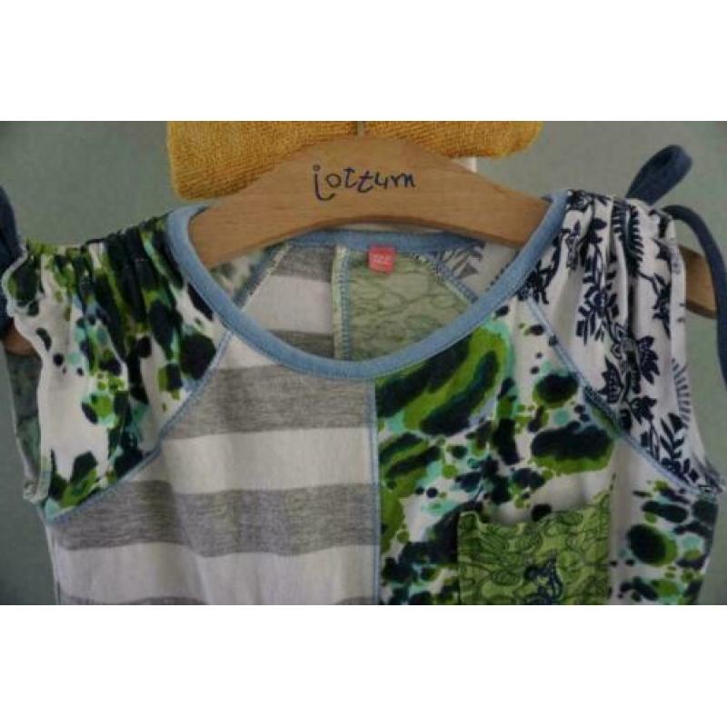 ZGAN Jilly Jurk Jurkje, Blauw, Groen, Wit, Mt. 116