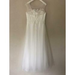 Nieuwe trouwjurk maat 42 44 kant tule rok zonder sleep