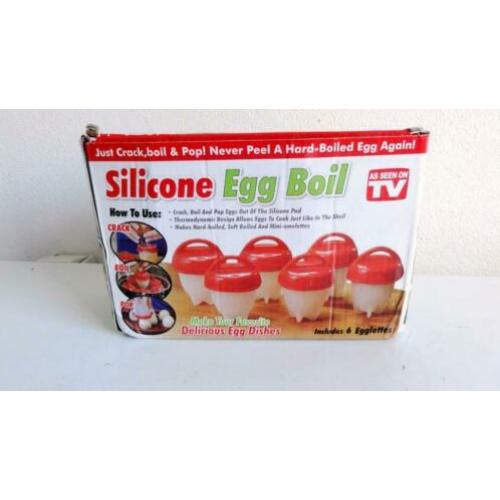Eierkoker, siliconen, 6 stuks
