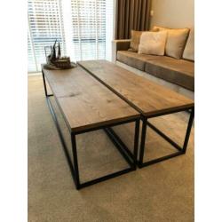 2x Eiken Salontafels