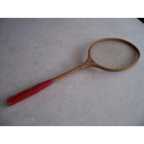 Oud houten racket, badmintonracket, vintage, retro, antiek