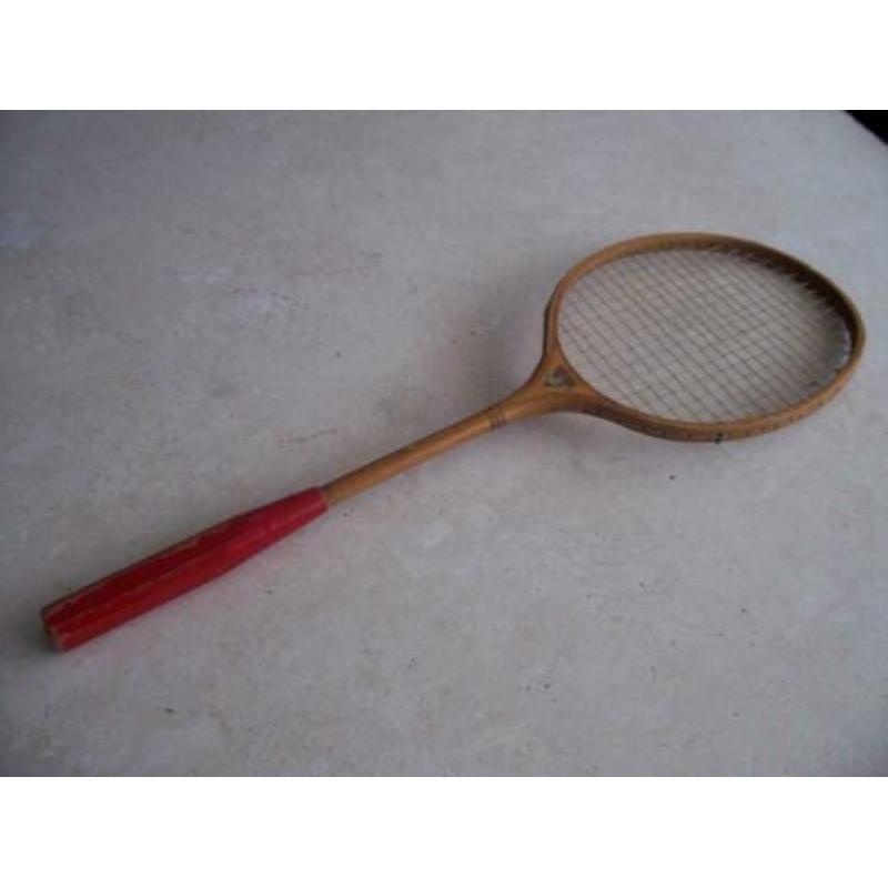 Oud houten racket, badmintonracket, vintage, retro, antiek