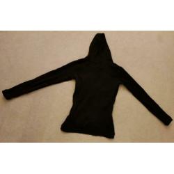 Basic trui met capuchon zwart jas maat 36 s tshirt truien