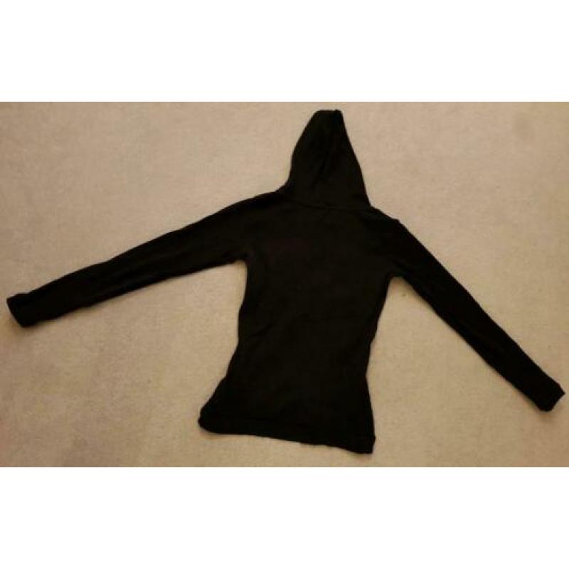 Basic trui met capuchon zwart jas maat 36 s tshirt truien