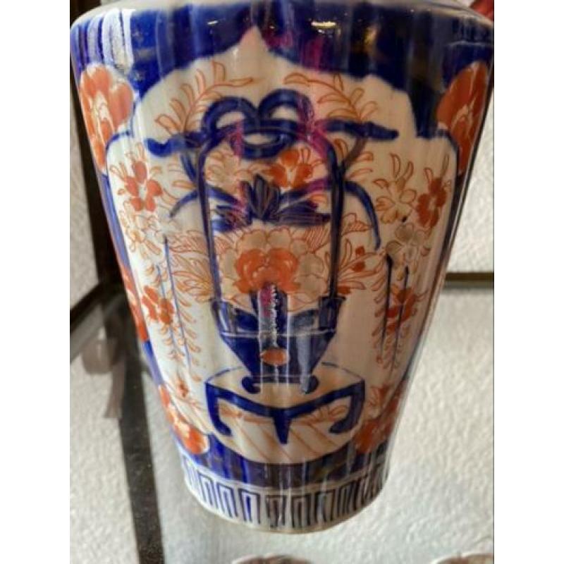 Set oude imari vazen uit japan zeer mooi gaaf