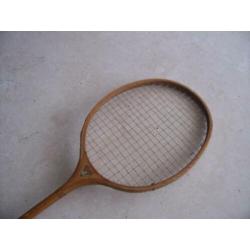 Oud houten racket, badmintonracket, vintage, retro, antiek
