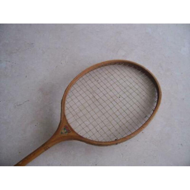 Oud houten racket, badmintonracket, vintage, retro, antiek