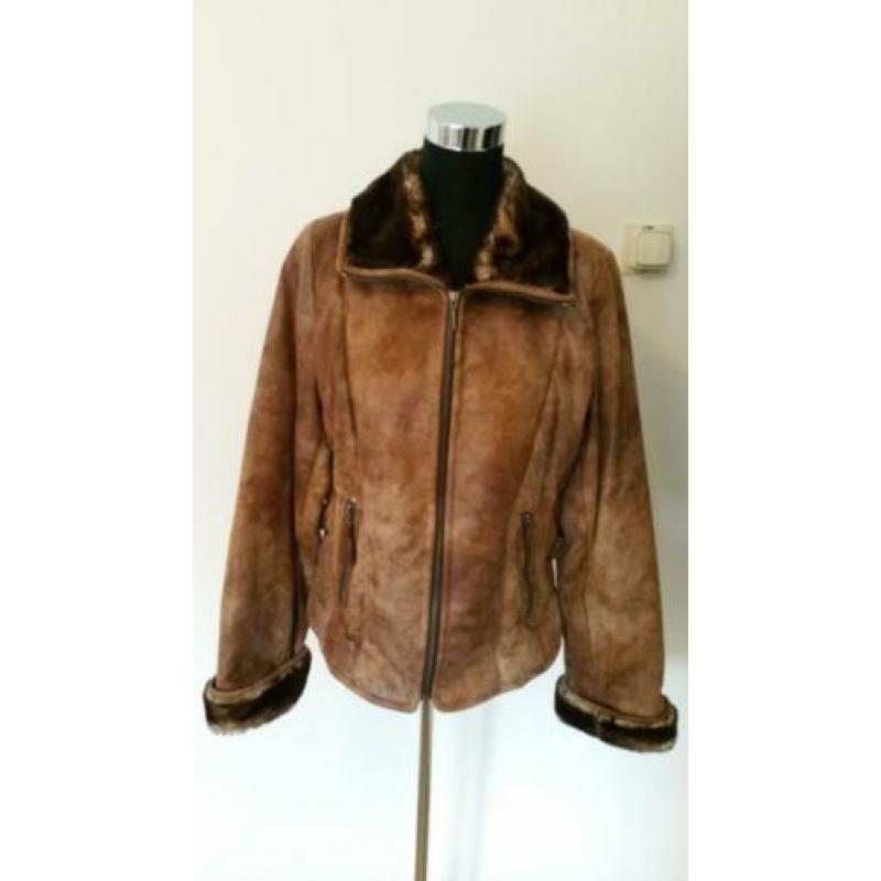 Jas11 - Warme bruine CREENSTONE winterjas maat 40 (1)