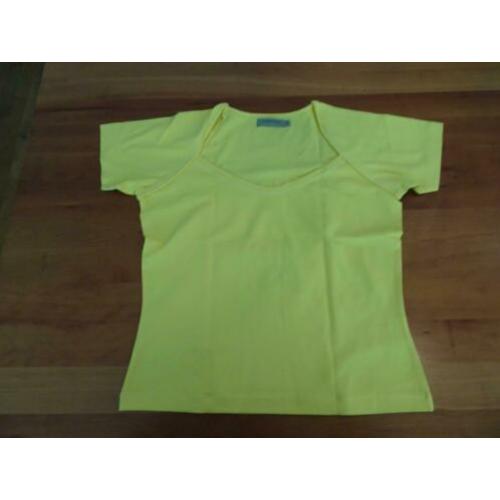 TURNOVER Knal geel shirt met lage hals