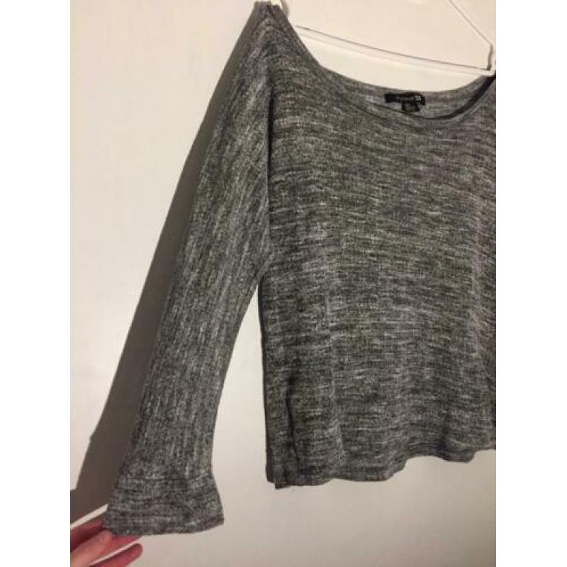 Off Shoulder Grijs Top Shirt Forever 21 Maat S/36