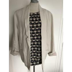 Linnen zandkleurig blazer maat XL