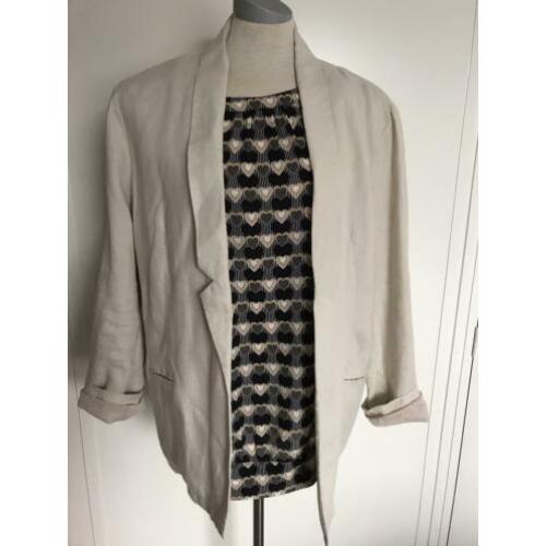 Linnen zandkleurig blazer maat XL
