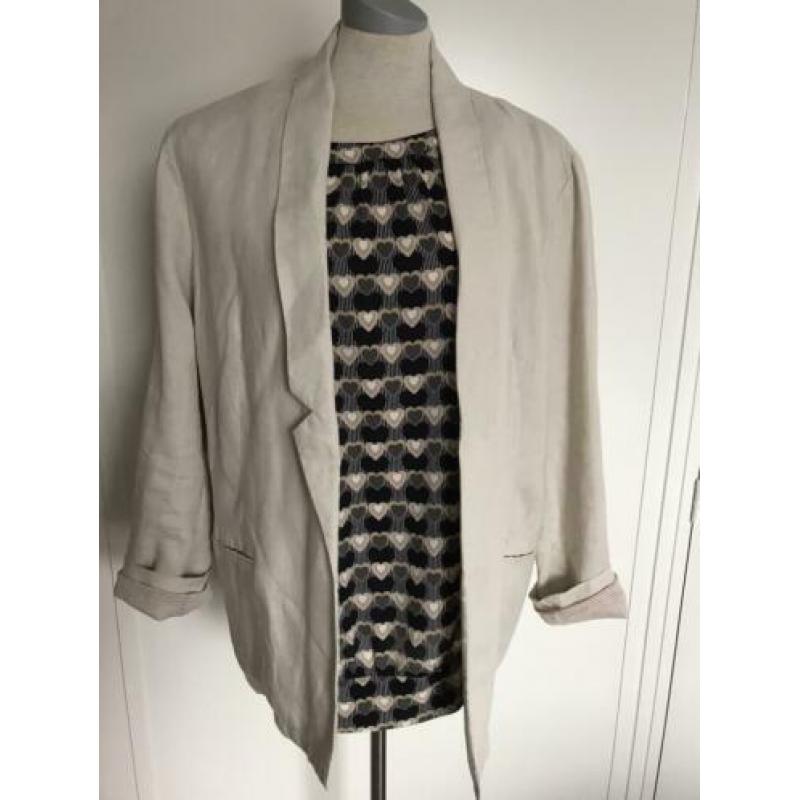 Linnen zandkleurig blazer maat XL