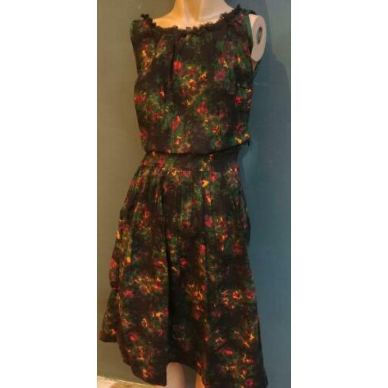 Vintage jurk (50s/60s) met bloemenpatroon ( MT S)
