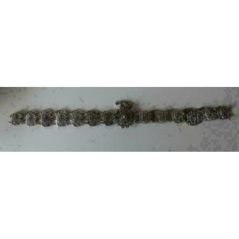 zilverkleurige schakel riem uit Thailand lengte 100 cm