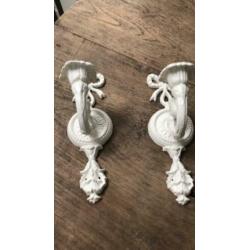 Set metalen wandkandelaars