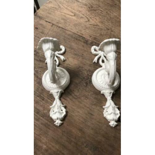 Set metalen wandkandelaars
