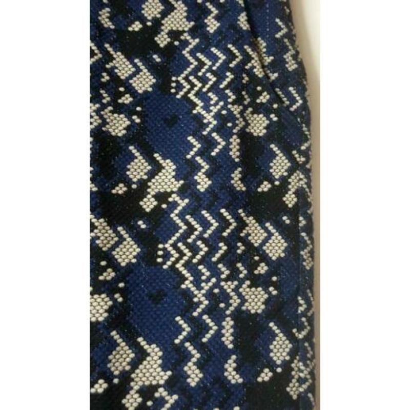Summum kokerrok donkerblauw met zwart en wit maat 40/42