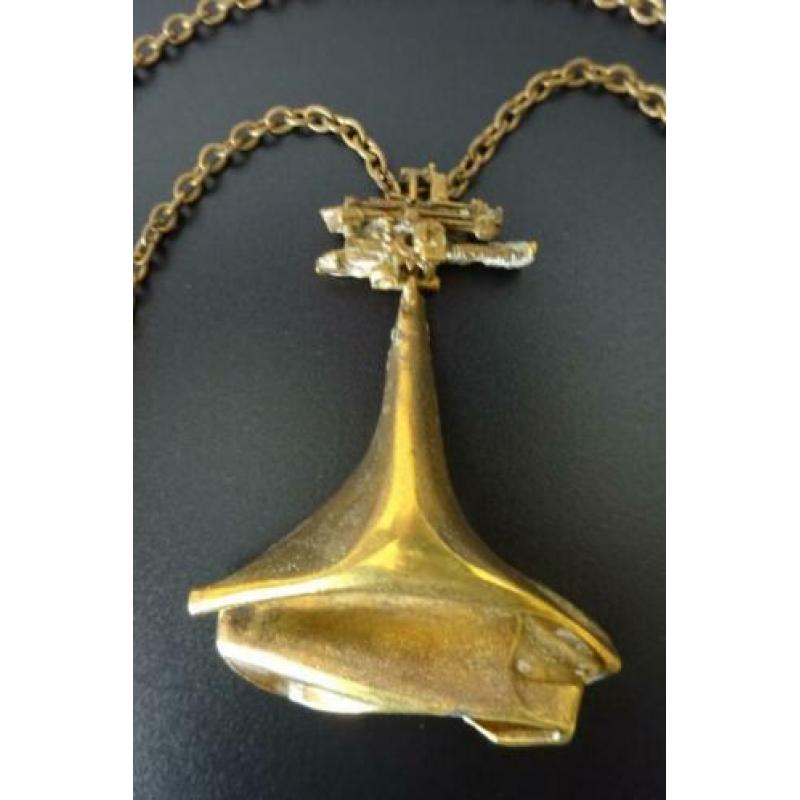 DESIGN LAPPONIA bronzen hanger met ketting, Bjorn Weckstrom,