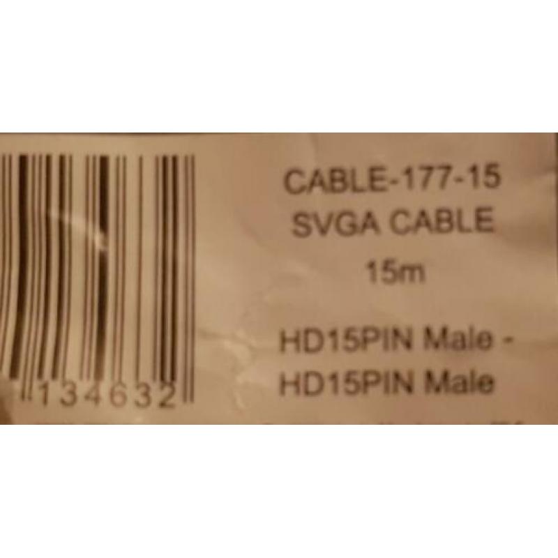 Professionele S-VGA kabel 15 meter beamer pc monitor