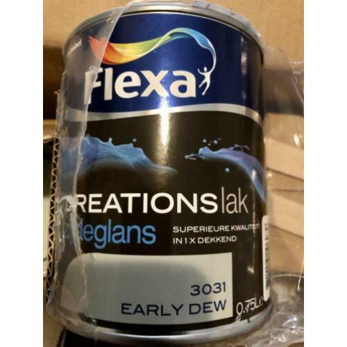 Flexa Early Dew 1x zijdeglans en 3x muurverf. Splinternieuw!