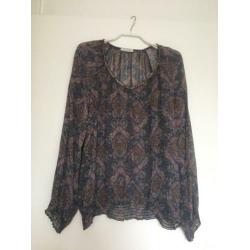 100% ZIJDEN blouse Repeat Cashmere maat 40