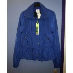 Dept nieuwe gave kobalt blauwe jas dunne stof mt L nr 25254