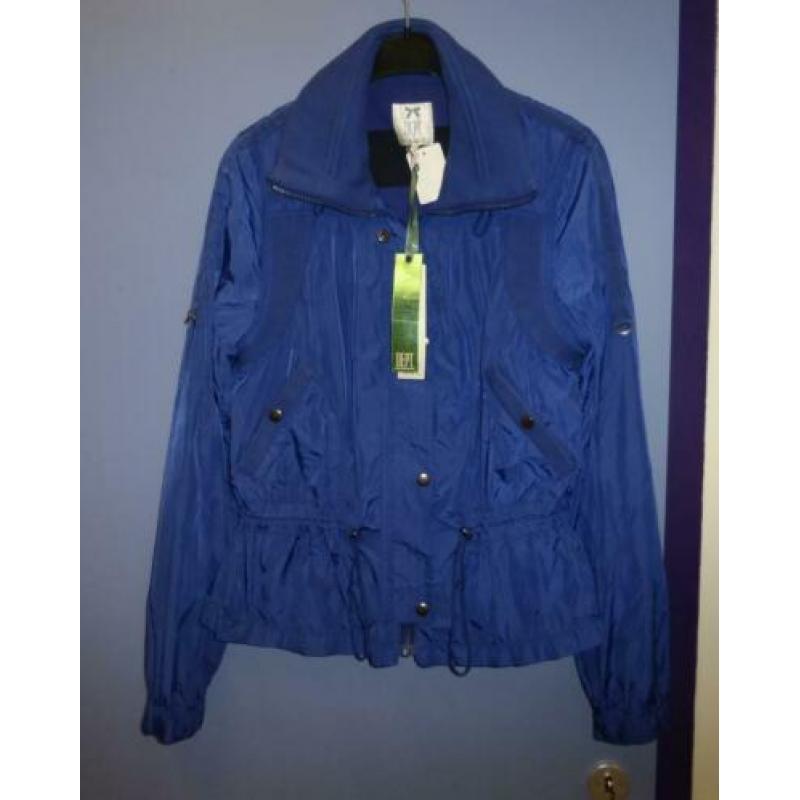 Dept nieuwe gave kobalt blauwe jas dunne stof mt L nr 25254