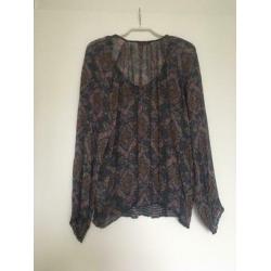 100% ZIJDEN blouse Repeat Cashmere maat 40